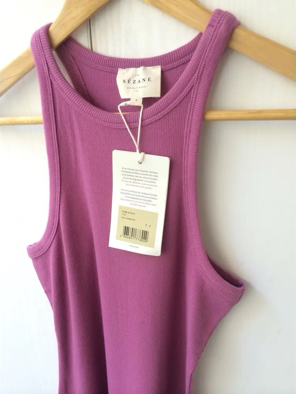 Sezane Elona Midi Dress in Magenta Organic Cotton Sz XS - Picture 3 of 11